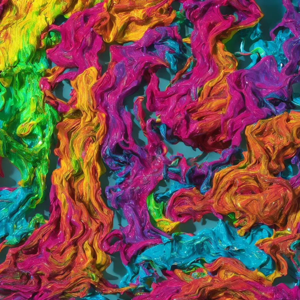 Image similar to painful pleasures by lynda benglis, octane render, colorful, 4 k, 8 k