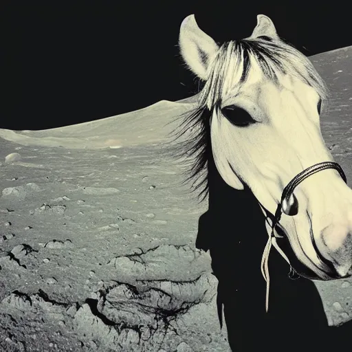 Prompt: photograph of a horse drinking alcohol on moon