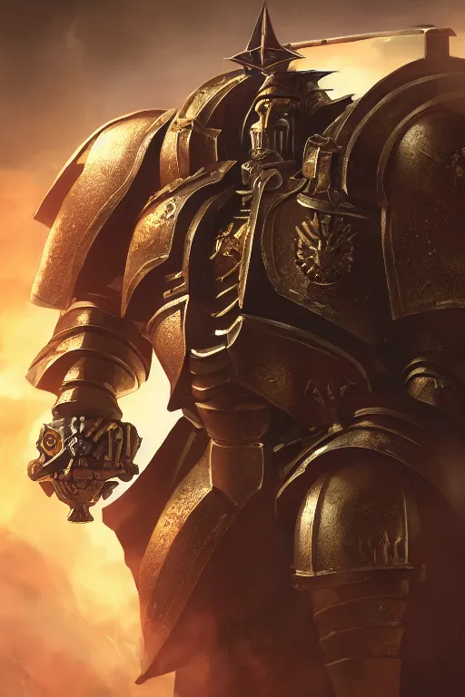 Image similar to armor portrait heros warhammer 4 0 k horus heresy fanart - the primarchs emperor by johannes helgeson animated with vfx concept artist & illustrator global illumination ray tracing hdr fanart arstation zbrush central hardmesh 8 k octane renderer comics stylized