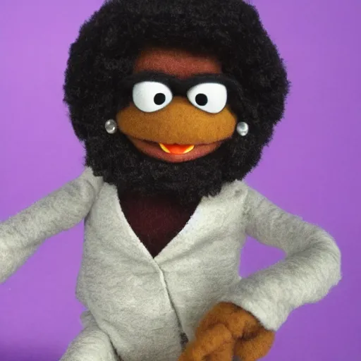 Prompt: billy preston ( 1 9 7 4 ) as a muppet. highly detailed felt. hyper real photo. 4 k.