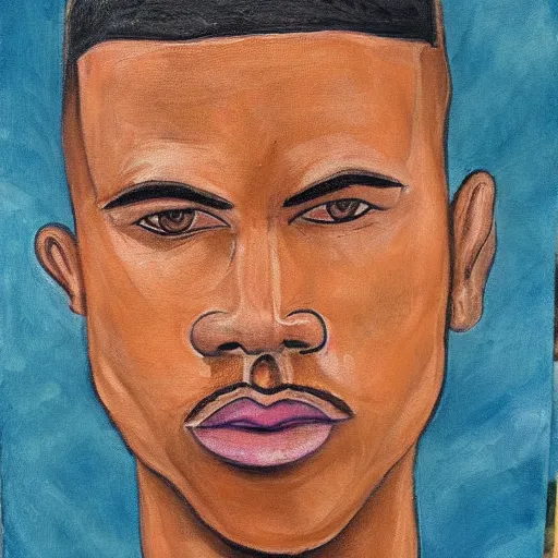 Image similar to a highly detailed painting of a mixed man