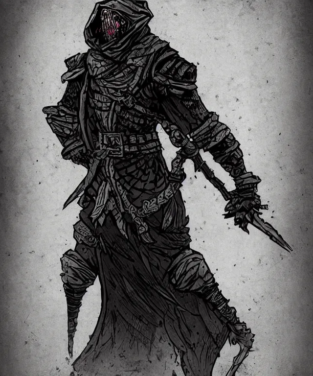 Image similar to a full body character portrait of a spiritual executioner in the style of darkest dungeon in the style of dark souls trending on artstation deviantart pinterest detailed realistic hd 8 k high resolution