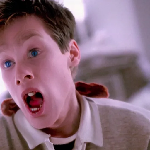 Image similar to Live Action Still of Jerma in Home Alone, real life, hyperrealistic, ultra realistic, realistic, highly detailed, epic, HD quality, 8k resolution, body and headshot, film still