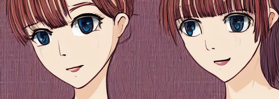 Image similar to pattern of anthropomorphic social anime female accompanying artificial intelligence blueprint