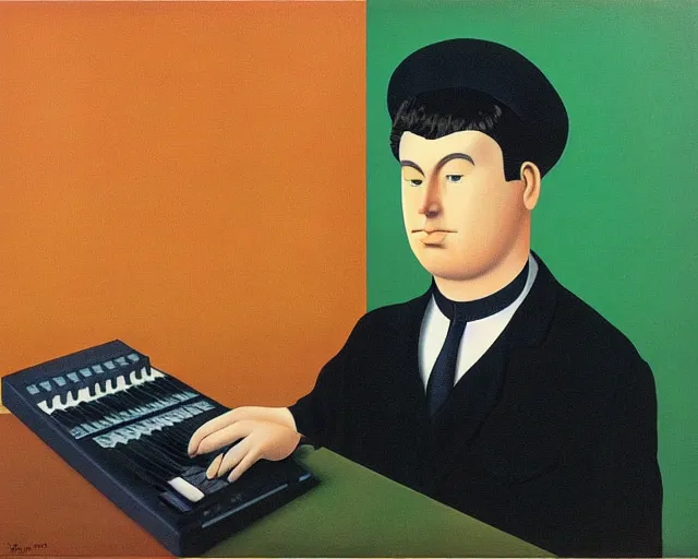 Prompt: roland 808 by Rene Magritte