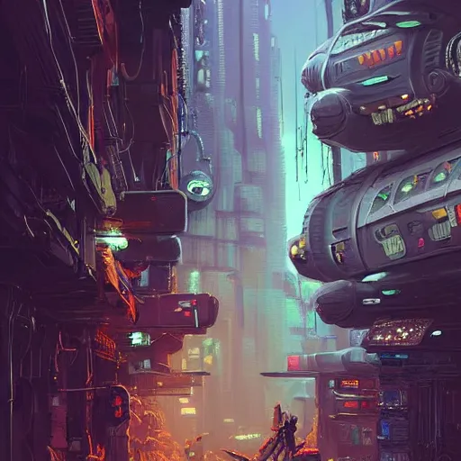 Prompt: A beautiful ultra detailed concept art landscape of the underbelly of a cyberpunk city black market alley way on an alien planet, dirty and robust, cool color scheme by Pixar, dan mumford, beeple, sparth, andreas rocha john howe, and Martin Johnson Heade, concept art wallpaper, featured on conceptartworld, cinematic lighting, landscape photography composition, f16, night time, unreal engine, trending on behance, featured on artstation