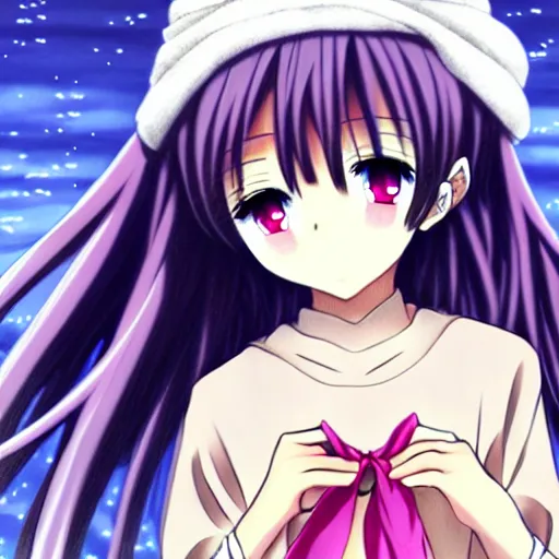 Image similar to anime girl wrapped up in nori, anime art, beautiful, cute