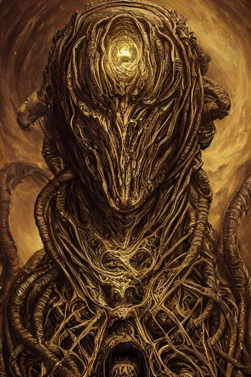 Prompt: portrait of extraterrestrial wraith, in style of Doom, in style of Midjourney, insanely detailed and intricate, golden ratio, elegant, ornate, horror, elite, ominous, haunting, matte painting, cinematic, cgsociety, H.R. Giger, James jean, Noah Bradley, Darius Zawadzki, Zdizslaw Beksinski, vivid and vibrant