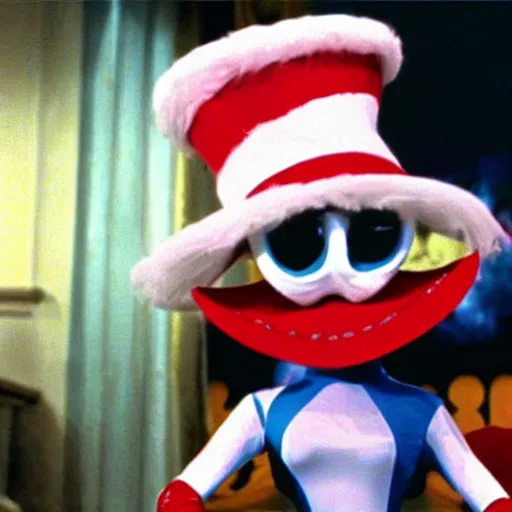 Image similar to movie still of lady gaga in cat in the hat 2003