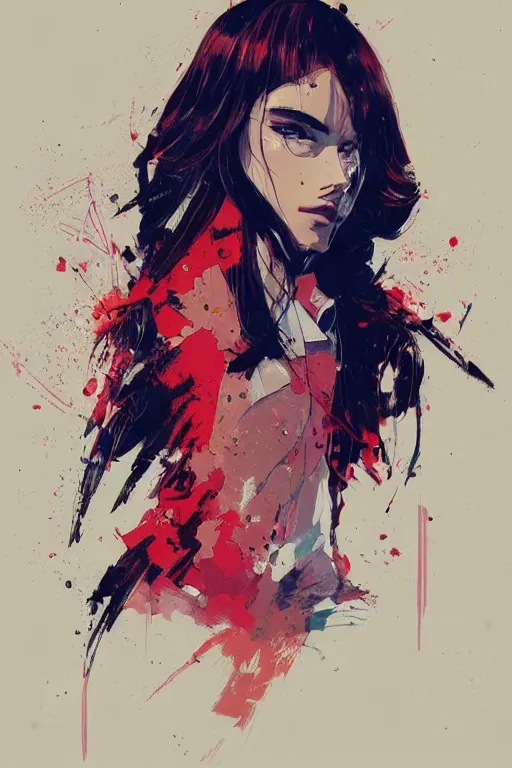 Image similar to a ultradetailed beautiful painting of a stylish woman wearing streetwear, by conrad roset, greg rutkowski and makoto shinkai trending on artstation