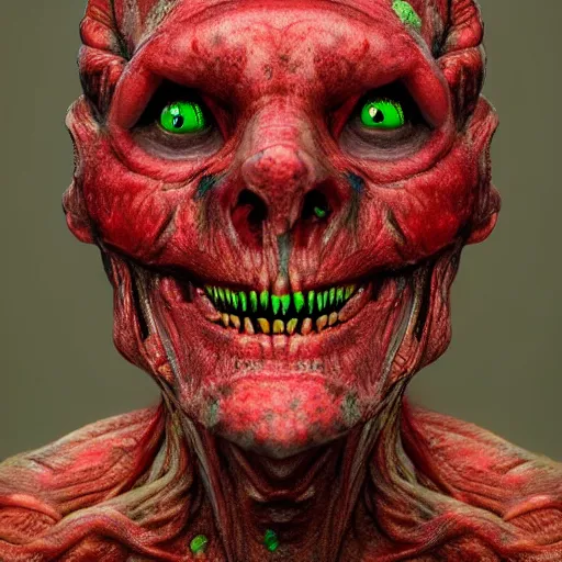 Prompt: worm - with - human - face - creature - directed - by - david - schmoeller, teeth, fleshscape, veins, faces, vivid colors, high - detail, photorealistic, 4 k, artstation, cinematic - lighting,