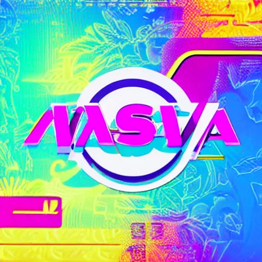 Prompt: visa card logo with japanese characters, vaporwave mallsoft aesthetic