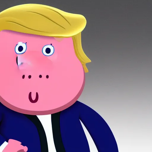 Image similar to Donald Trump in Peppa Pigs body, hyper realistic photography, 8k,