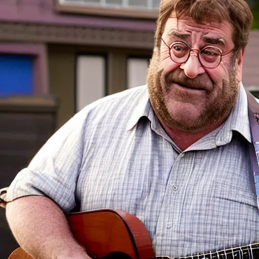 Image similar to Live Action Still of John Goodman playing and dressed as Peter Griffin, real life, hyperrealistic, ultra realistic, realistic, highly detailed, epic, HD quality, 8k resolution, film still