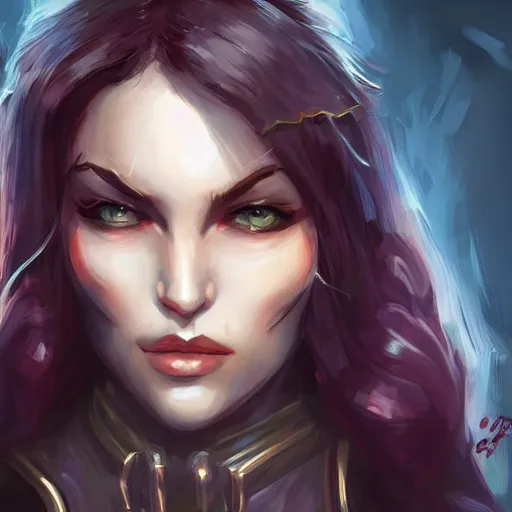 Prompt: Portrait of female rogue, intricate, elegant, highly detailed, digital painting, artstation, concept art, smooth, sharp focus, illustration, art by MasterHearthstone, Hearthstone art style