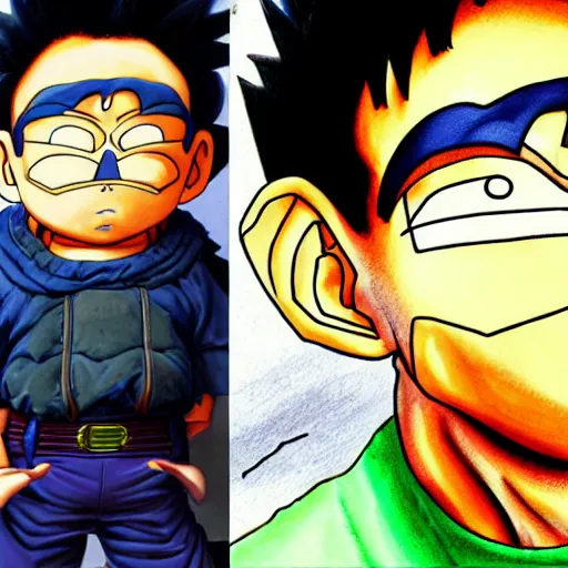 Image similar to Painting of Fred Armisen, official, detailed, character dragonball, award winning artwork, Akira Toriyama