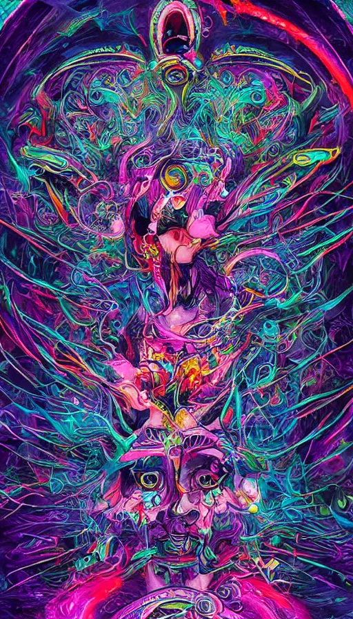 Image similar to psytrance artwork, by qian xuan