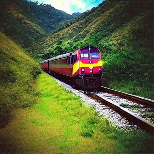 Prompt: “a railway train in Colombia, realistic”