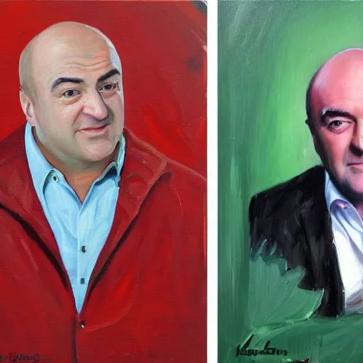 Prompt: kevin o'leary paintings of kevin o'leary, exposed in museums by kevin o'leary