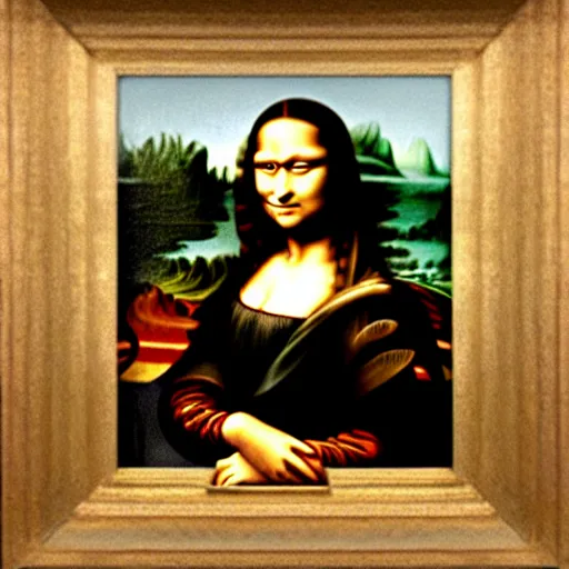 Prompt: the mona lisa wearing sports clothes, oil painting, high detail