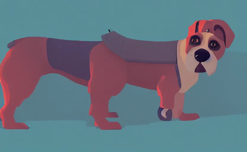 Image similar to a dog named tubby, james gilleard, print, game art