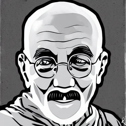 Prompt: ghandi by gta artwork