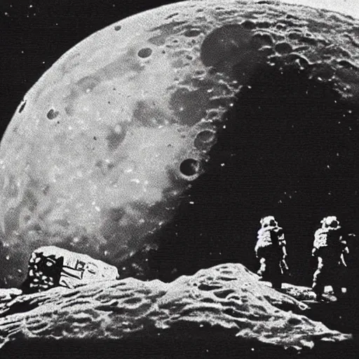 Prompt: Germany invading the moon in 1942