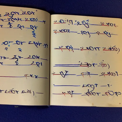 Image similar to photo of an open math text book from the 9 0 s : : scribbles over the pictures : :