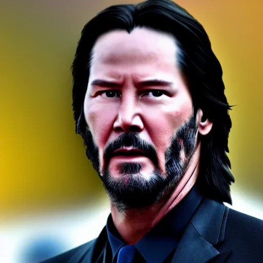 Prompt: keanu reeves as nick fury, 4 k, high detail, high - resolution photograph, professional photography, ultra - detail