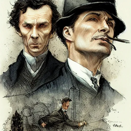 Image similar to sherlock holmes high resolution, high quality, by jean - baptiste monge