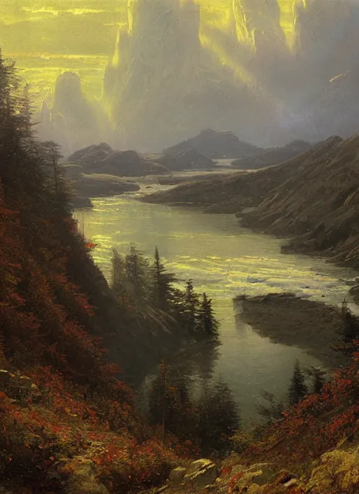 Prompt: twin peaks movie poster art by andreas achenbach