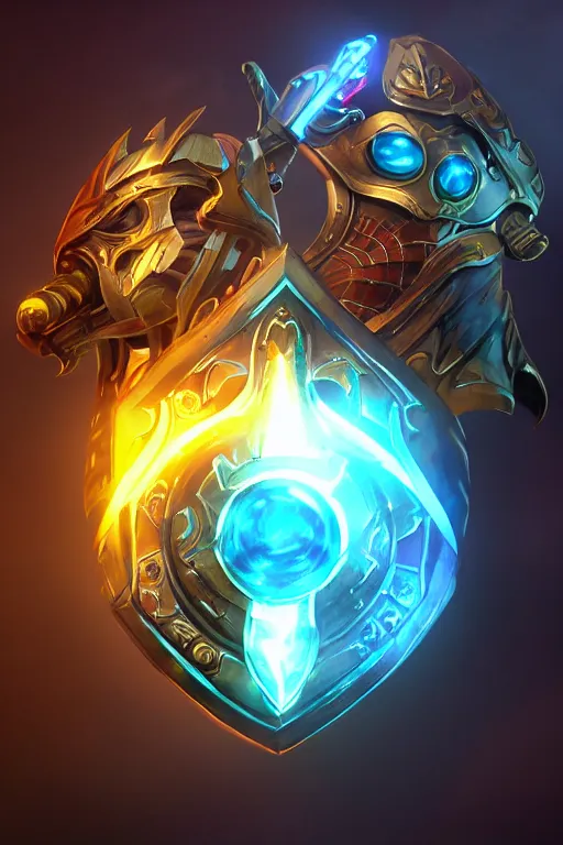 Image similar to shield fantasy epic legends game icon stylized digital illustration radiating a glowing aura global illumination ray tracing hdr fanart arstation by ian pesty and katarzyna da „ bek - chmiel