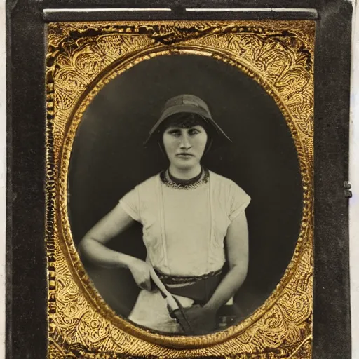 Image similar to Tintype photograph of primitive work of art displayed in an ethnographic museum, archive material, anthropology, 1920s studio lighting.