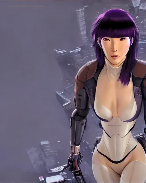 Image similar to weta disney pixar movie still portrait photo of motoko kusanagi the major ghost in the shell : : as cyborg woman by pixar : : by weta, wlop, ilya kuvshinov, rossdraws, artgerm, maxim cover, octane render, anime, octane render, 3 d, volumetric lighting, anti aliasing, raytracing : :