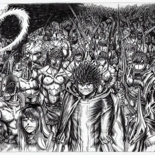 Prompt: the end of the world by kentaro miura