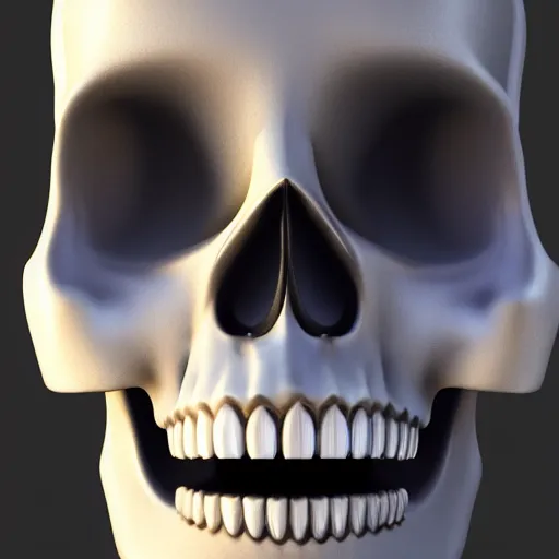 Image similar to closeup portrait photo of a stunning beautiful lady skull with her tongue touching her nose, 3D render,subsurface scattering,global illumination,raytracing,studio lighting, HDR, UHD, 4K