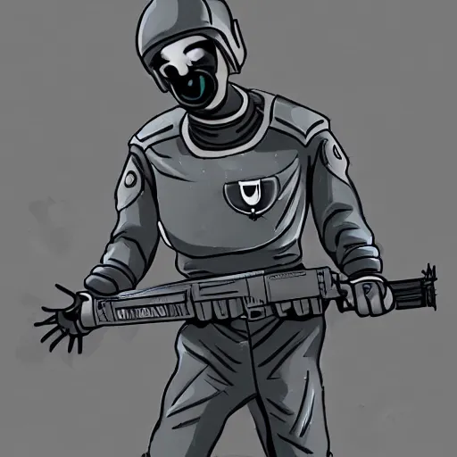 Prompt: an extraterrestrial gray zeta reticulan, under arrest from spetsnaz