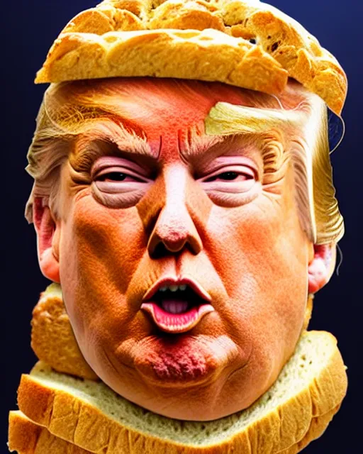 Image similar to donald trump made out of bread