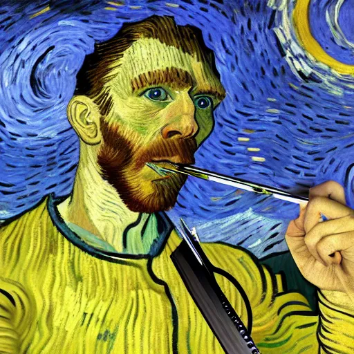 Prompt: caesar getting stabbed painted by vincent van gogh, 4 k, high resolution, still, landscape, hd, dslr, hyper realistic