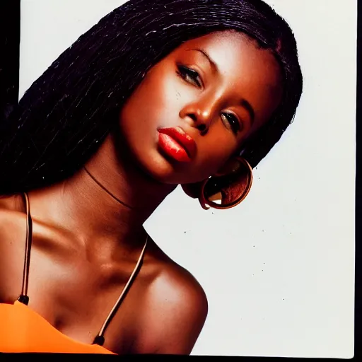 Image similar to photo of a beautiful 1 9 8 7 black young female model