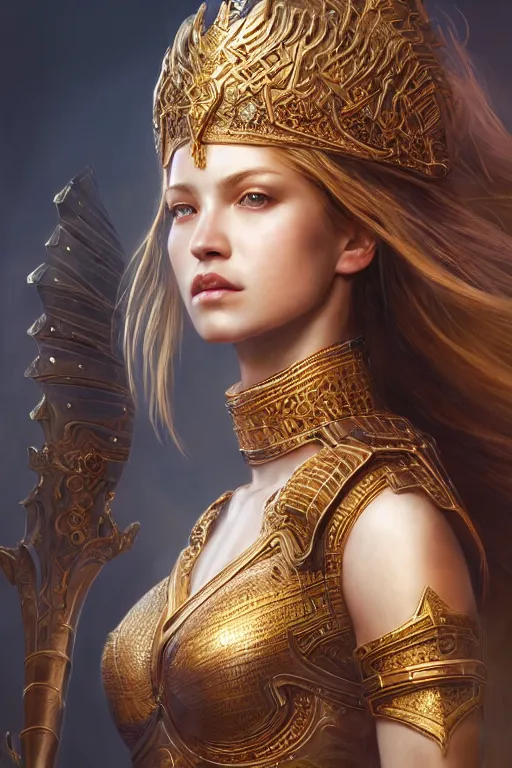 Image similar to a masterpiece ultrarealistic ultradetailed portrait of a very beautiful warrior queen, medium shot, intricate, elegant, by stanley artgerm lau, wlop, rossdraws, james jean, andrei riabovitchev, marc simonetti, light by julie bell, porcelain skin. global illumination, vfx