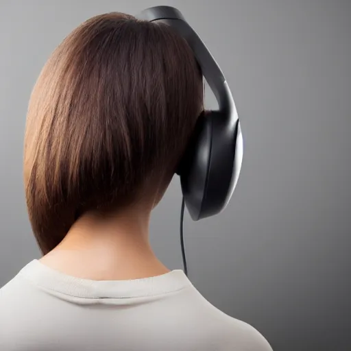 Image similar to black cable plugged in, back of head, woman, computer