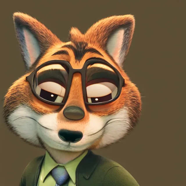 Prompt: portrait the style of zootopia. volumetric lighting, subsurface scattering, hyperrealistic, octane render, hyperdetailed