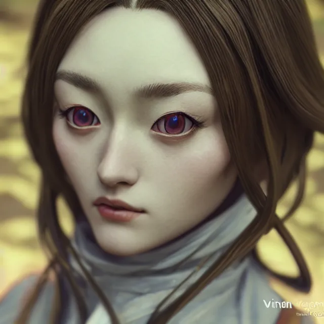 Image similar to perfectly centered close up portrait, anime goddess, candid photography, by vincent van gogh, highly detailed, character concept, unreal engine 5