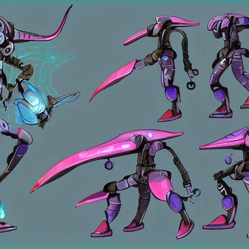 Image similar to character design sheets for an ancient manta ray battle mech flight suit, art by tim shafer from his work on psychonauts 2 by double fine, and inspired by splatoon by nintendo, blacklight