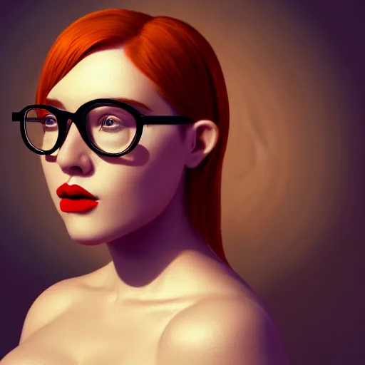 Prompt: portrait of a stocky beautiful woman with a bundt bundt pan face, eyeglasses, wide shot, digital art, 8k, trending on artstation