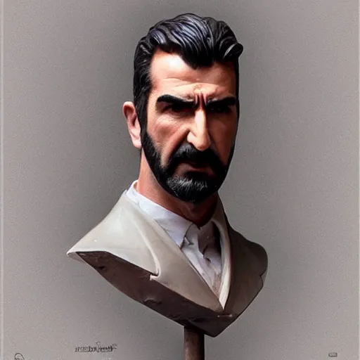 Image similar to amazing lifelike award winning marble bust of Eric cantona trending on art station artgerm Greg rutkowski alphonse mucha cinematic