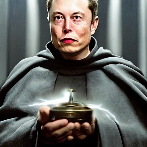 Prompt: elon musk as emperor palpatine as seen in raiders of the lost ark, 8k resolution, full HD, cinematic lighting, award winning, anatomically correct