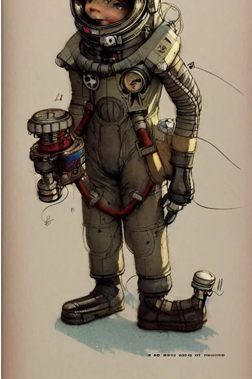 Image similar to ( ( ( ( ( 2 0 5 0 s retro future 1 0 year boy old super scientest in space pirate mechanics costume. muted colors. childrens book, tom lovell ) ) ) ) ) by jean - baptiste monge,!!!!!!!!!!!!!!!!