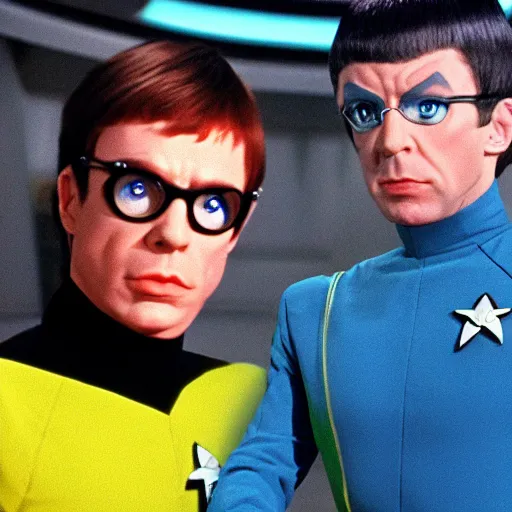 Image similar to austin powers as lieutenant data, star trek, cinematic